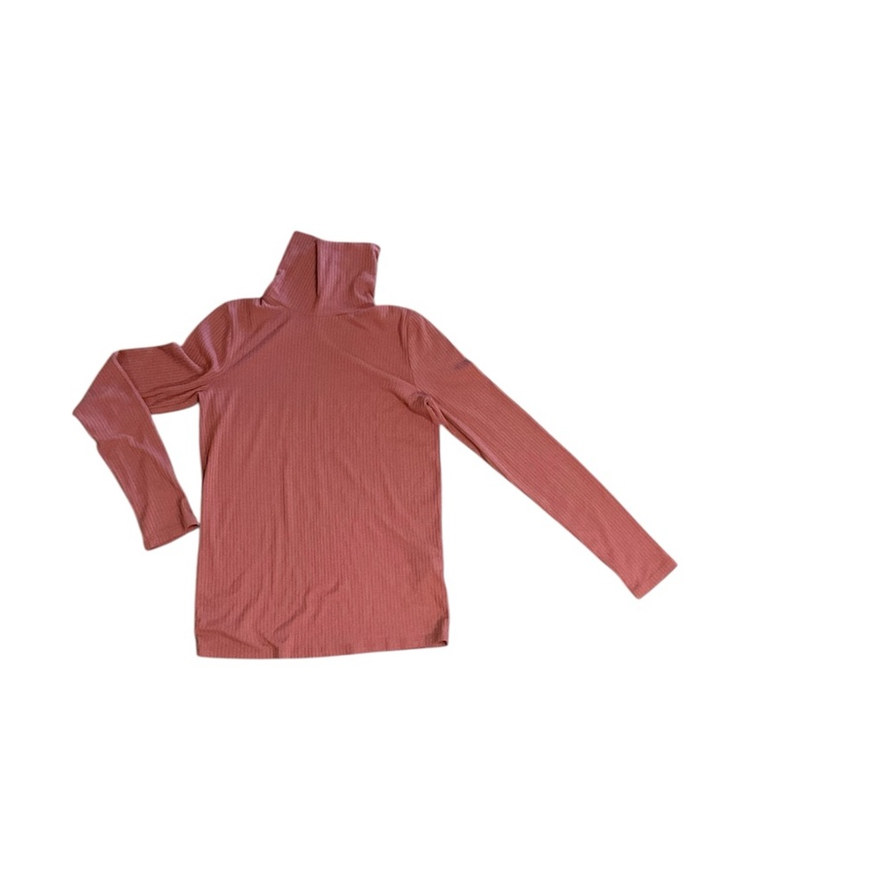 Madewell Coral Ribbed Turtleneck Sweater